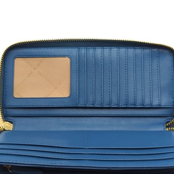 MICHAEL MICHAEL KORS Jet Set Travel Continental Wallet Blue Pebble Leather - Picture 4 of 8